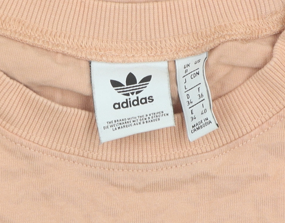 Adidas Unisex Beige Cotton T-Shirt Size L Crew Neck