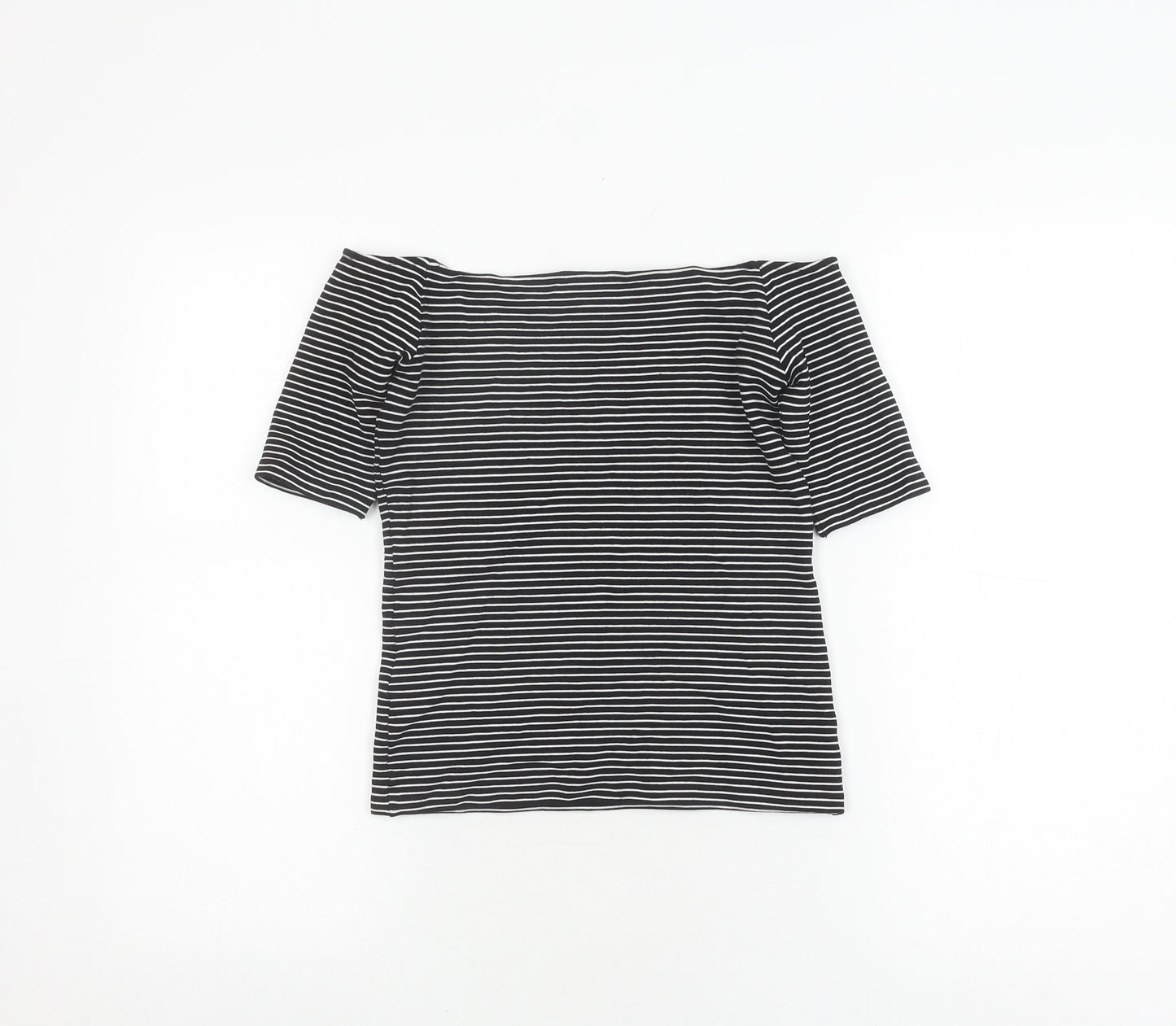 Whistles Women's Black Striped Jersey Top Size 10