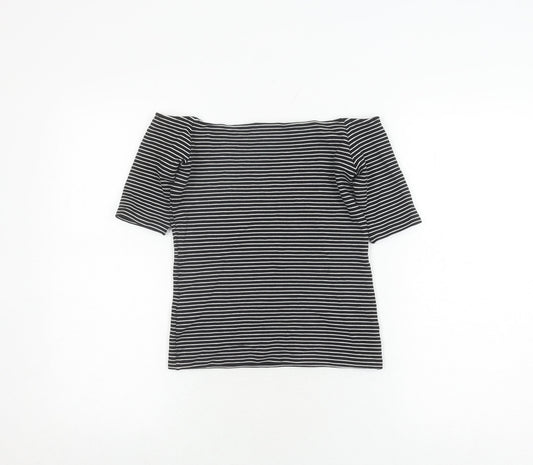 Womens UK Size 10 Whistles Black Cotton Blouse