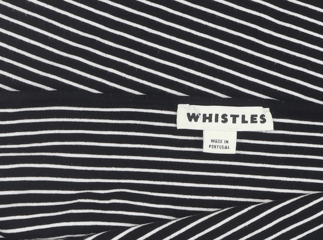 Whistles Women's Black Striped Jersey Top Size 10