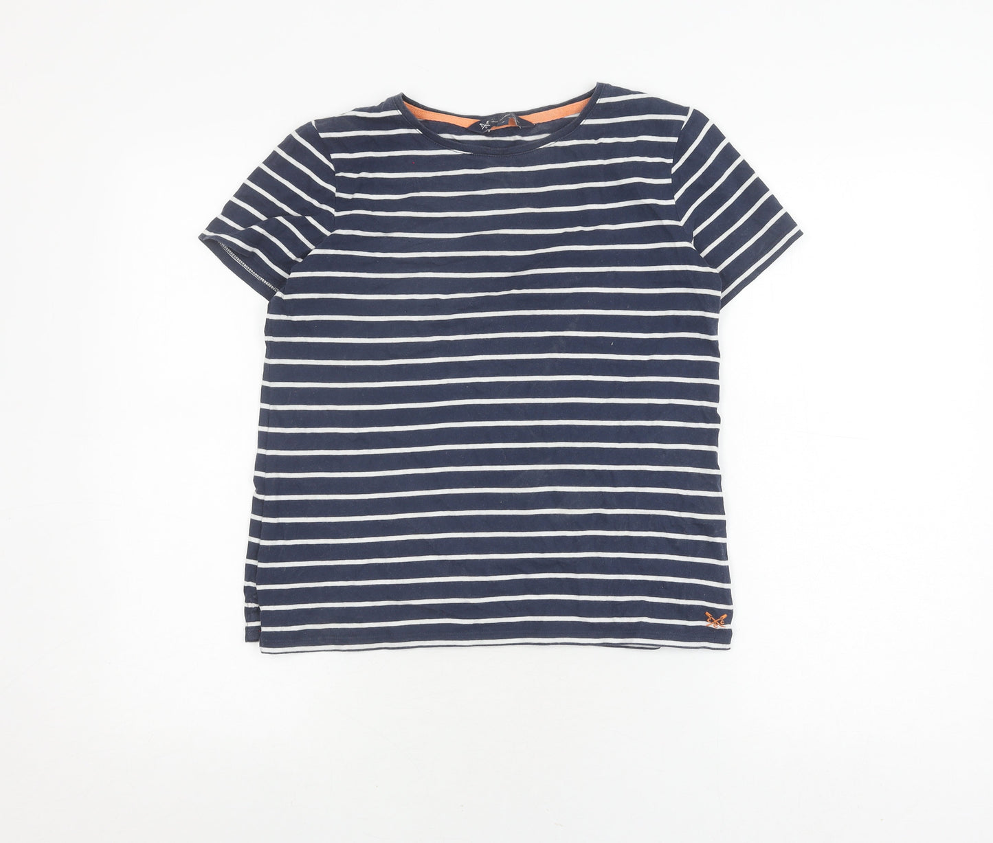 Crew Clothing Womens Blue Striped T-Shirt Size 8