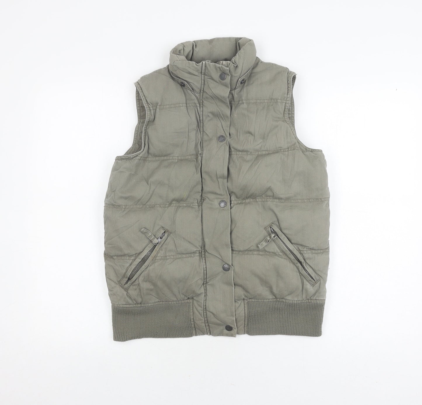 Fat Face Women's Green Quilted Puffer Waistcoat Size 8