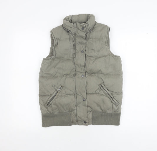Fat Face Women's Green Quilted Puffer Waistcoat Size 8