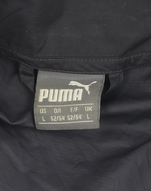 Puma Men's Blue Windbreaker Jacket L Sports Logo