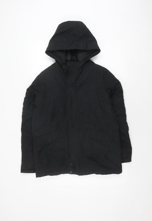 Jack & Jones Men's Black Puffer Jacket 164 - Hooded, Insulated