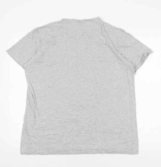 Hugo Boss Men's Grey 2XL T-Shirt, Logo, Crew Neck, Casual