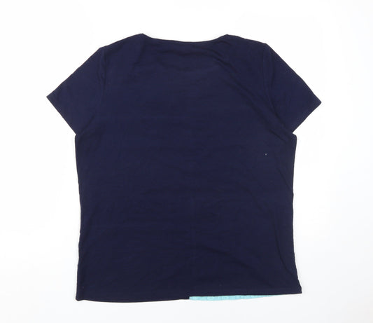 Anna Rose Womens Blue Colourblock T-Shirt L