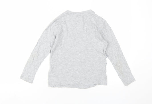 Marks and Spencer Boys Grey Space Theme Long Sleeve T-Shirt 7-8 Years