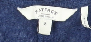 FatFace Women's Blue Striped T-Shirt, Size 8, Casual Summer Top