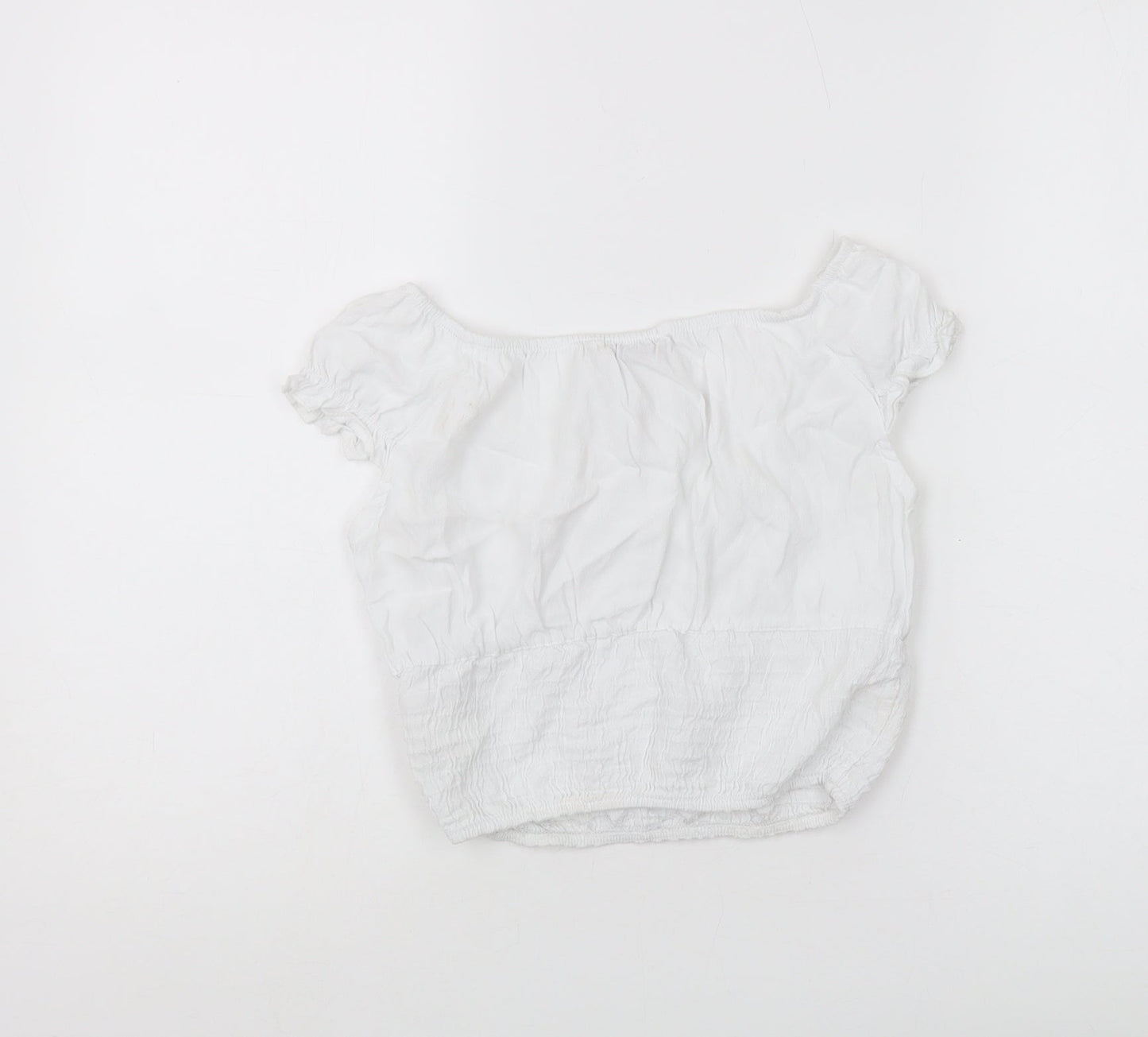 Pull&Bear Women's White Peasant Blouse Size S