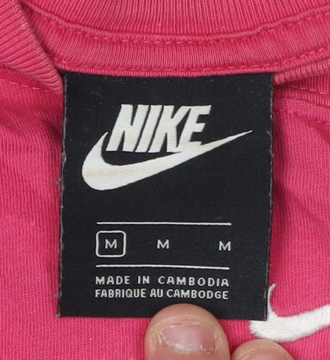 Nike Pink Unisex T-Shirt, Medium, Casual Style