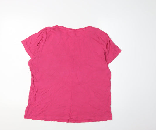 Disney Women Pink Mickey Mouse T-Shirt M Casual