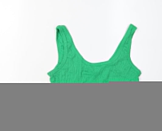 Brave Soul Women's Green Cropped Tank Top