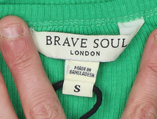 Brave Soul Women's Green Cropped Tank Top