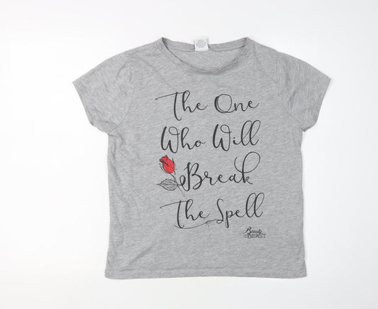 Disney Womens Grey Beauty and the Beast T-Shirt, Size 12