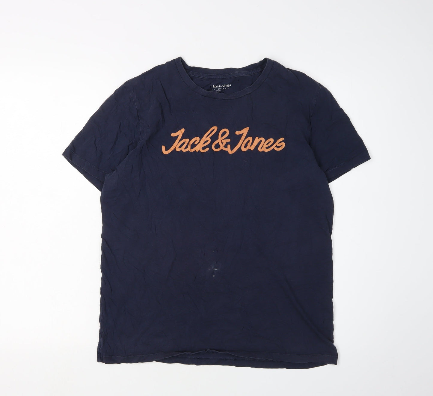 Jack & Jones Men's Blue Crew Neck Logo T-Shirt L