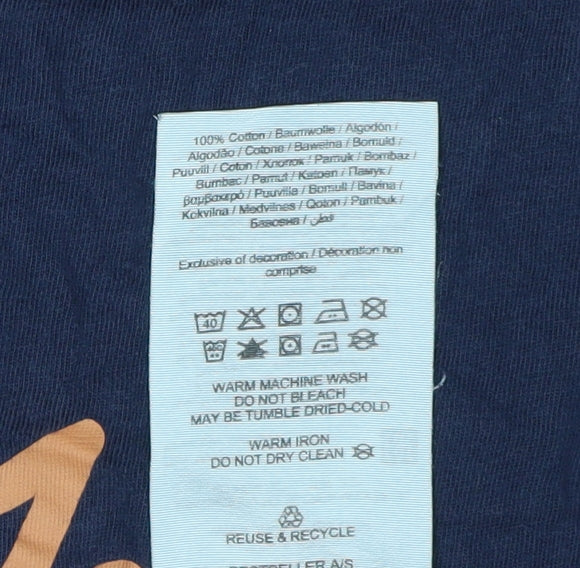 Jack & Jones Men's Blue Crew Neck Logo T-Shirt L