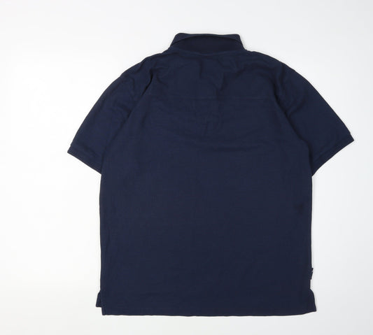 Slazenger Blue Men's Polo Shirt M Solid Casual