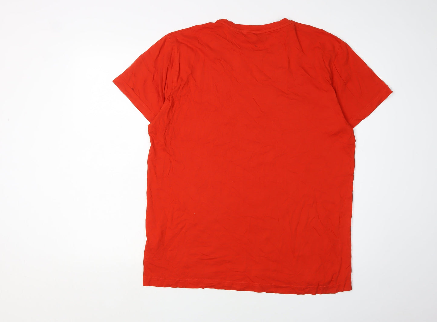 GANT Men's Red T-Shirt, Large, Cotton, Short Sleeve
