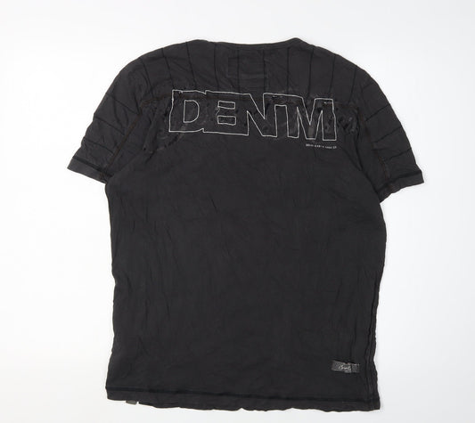 G-Star Men's Black Cotton Crew Neck T-Shirt L