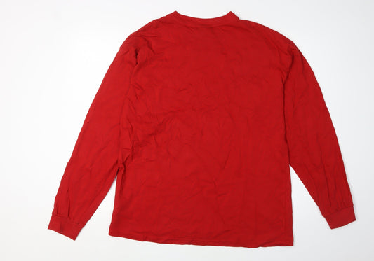 FILA Men's Red Skate Graphic Long Sleeve T-Shirt S