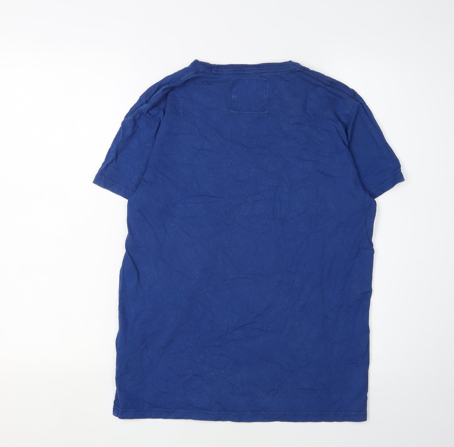 Hollister Men's Blue Logo T-Shirt, Size S, Crew Neck