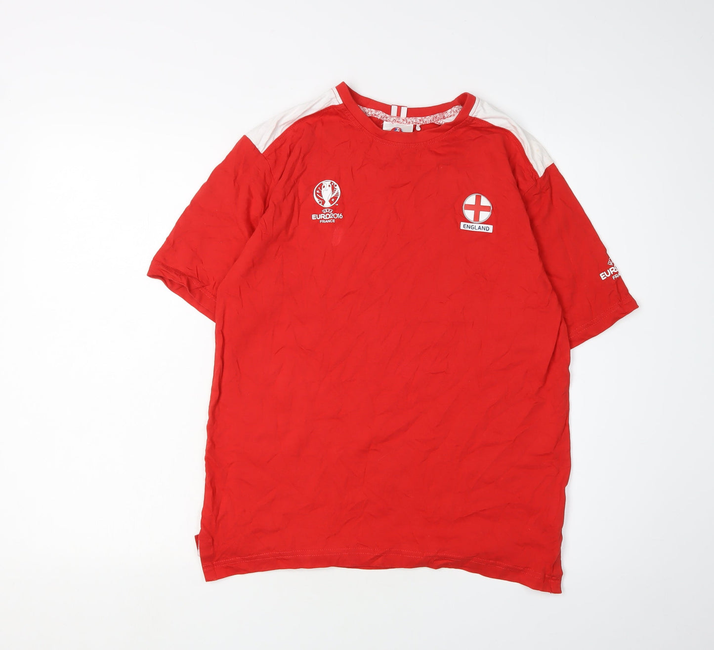 UEFA Euro 2016 Men's Red T-Shirt - Size S, England Patriotic Style