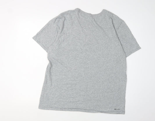 Nike Men's XL Grey Athletic T-Shirt with Logo