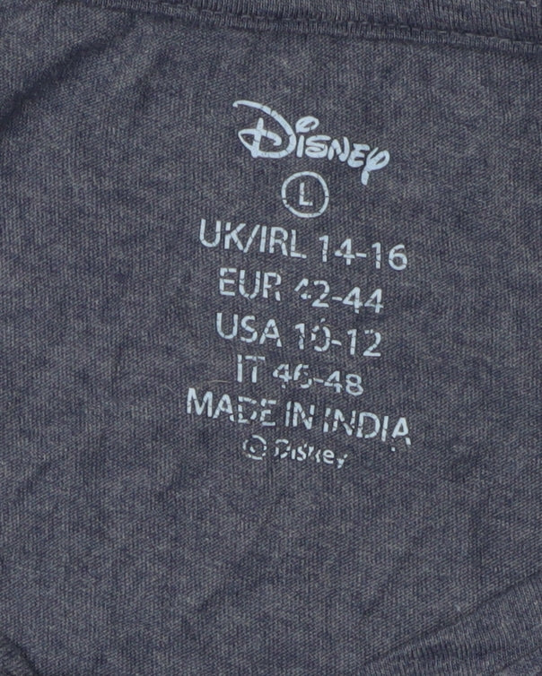 Disney Women's Blue Long Sleeve T-Shirt, Size L
