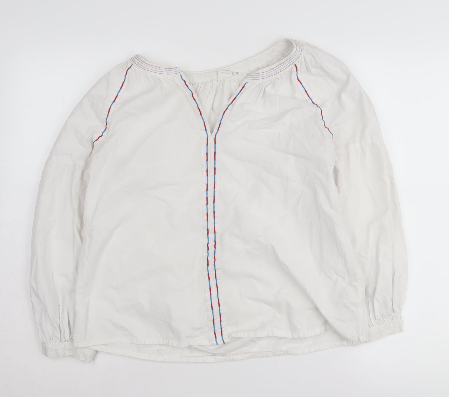 GAP Women White Embroidered Tunic Blouse M