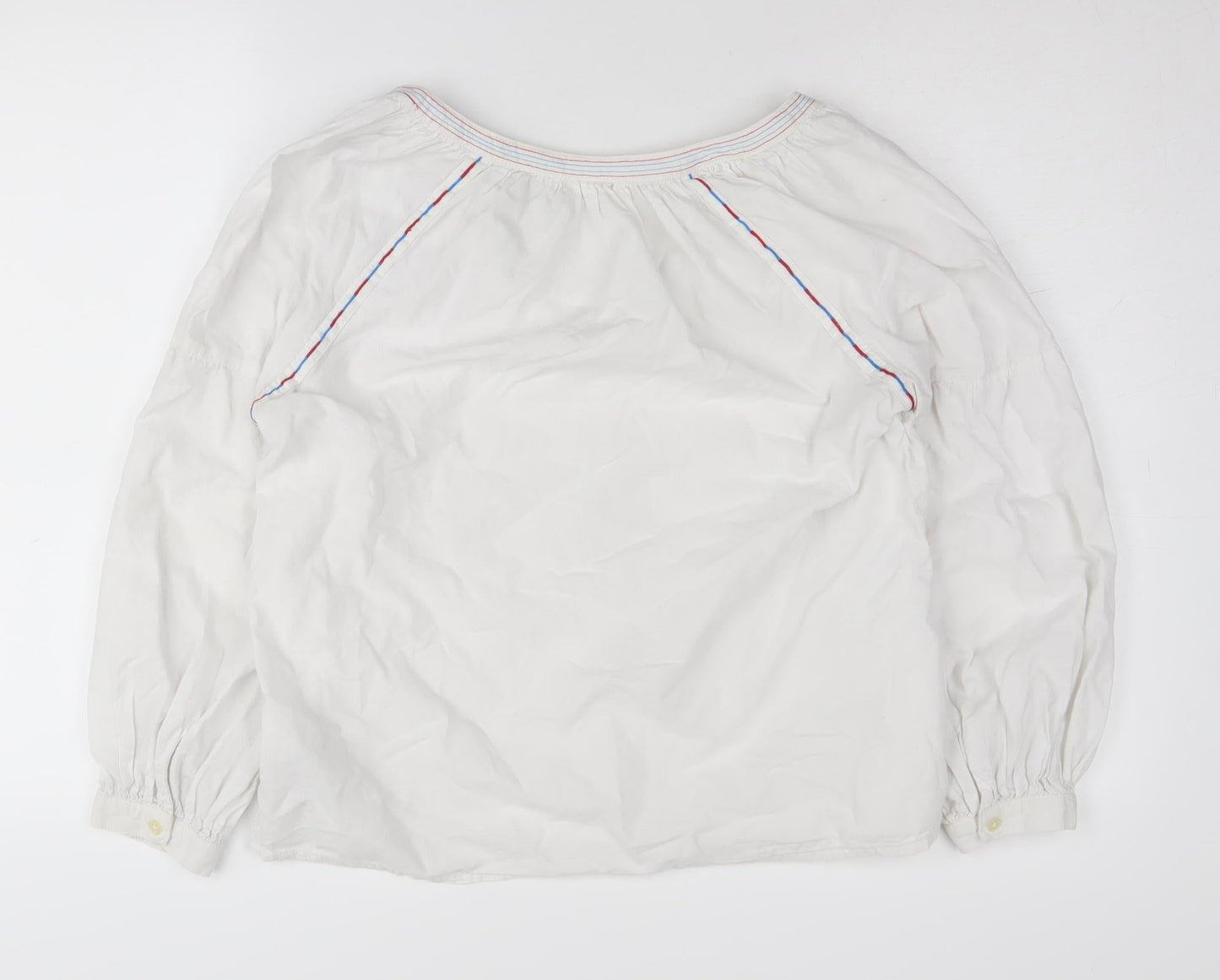 GAP Women White Embroidered Tunic Blouse M