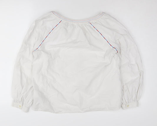 GAP Women White Embroidered Tunic Blouse M