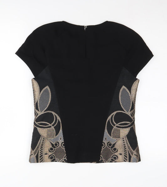Ted Baker Women's Geometric Black Top L