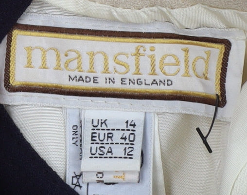 Mansfield Women's Ivory Black Shift Dress UK 14, Classic Look