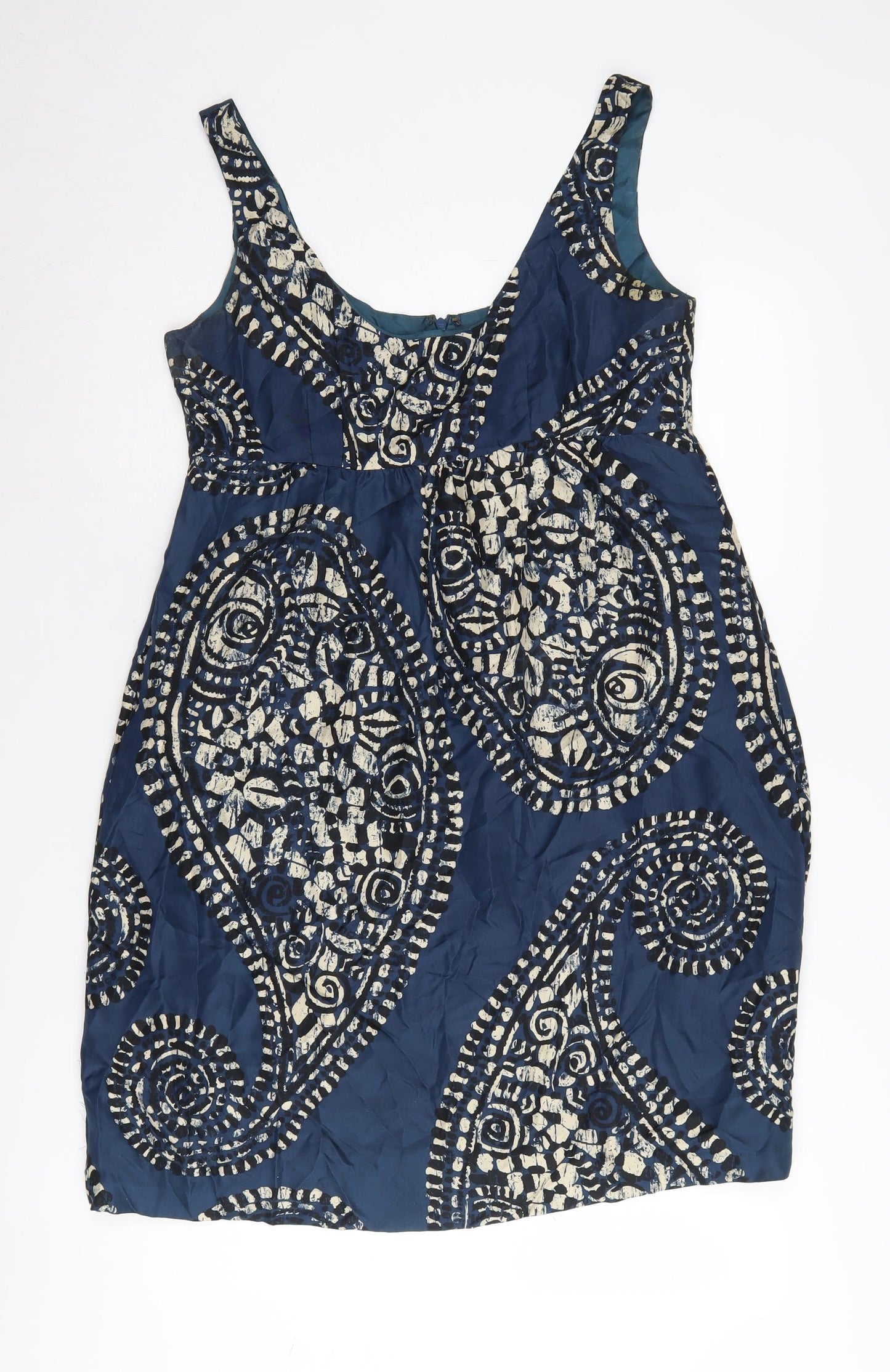 Michael Kors Women's Blue Paisley Silk Sheath Dress Size 8