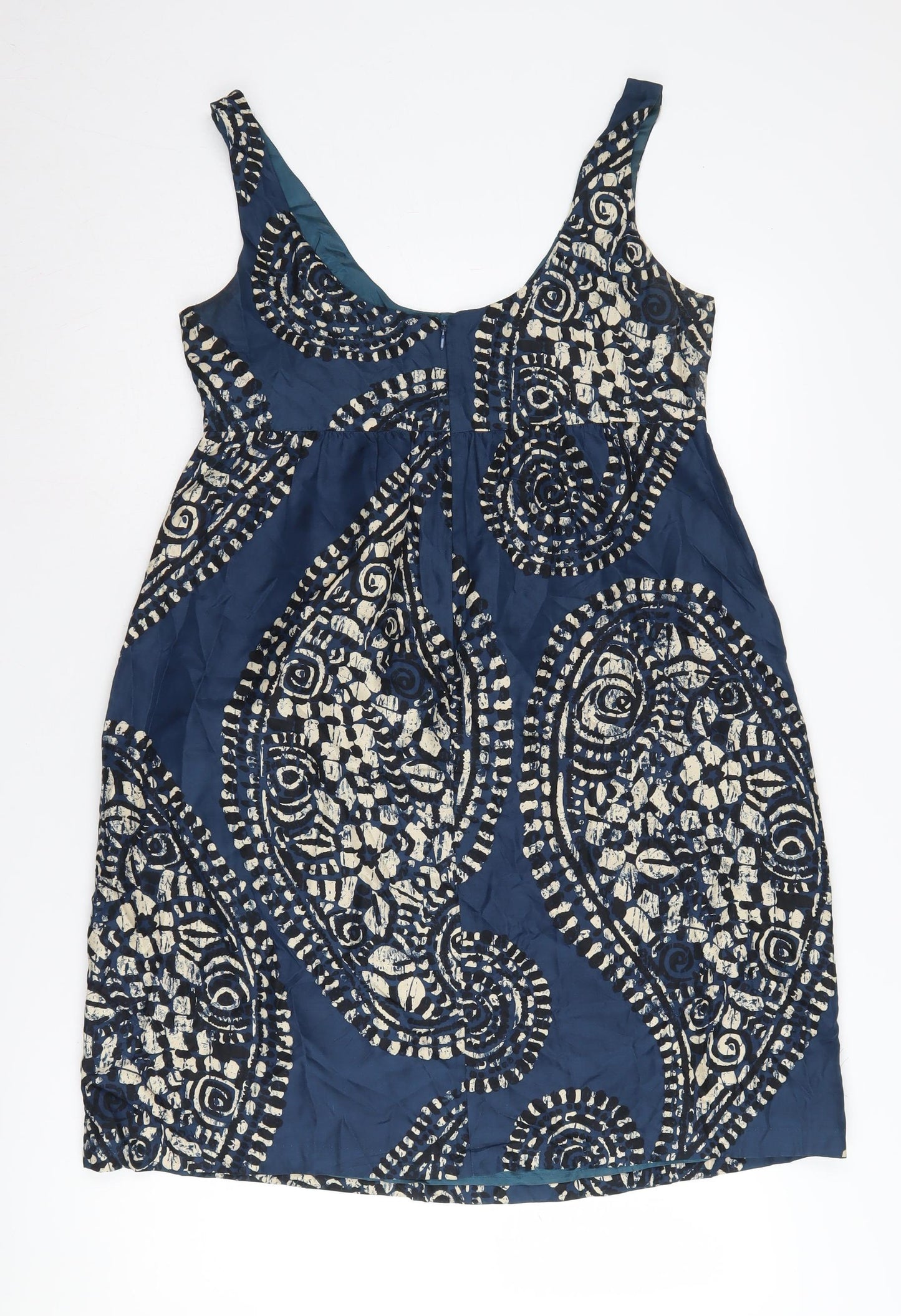 Michael Kors Women's Blue Paisley Silk Sheath Dress Size 8