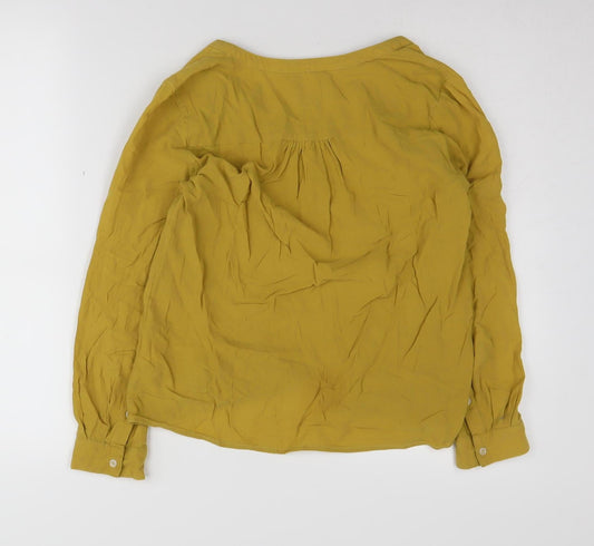 Womens UK Size 10 Thought Yellow Cotton Blouse