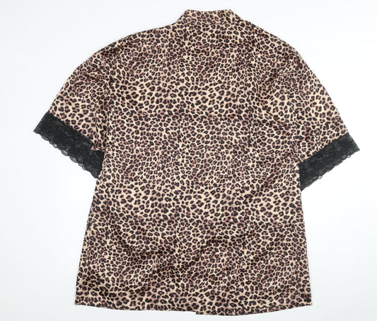 Marks and Spencer Beige Animal Print Women's Robe Size 12
