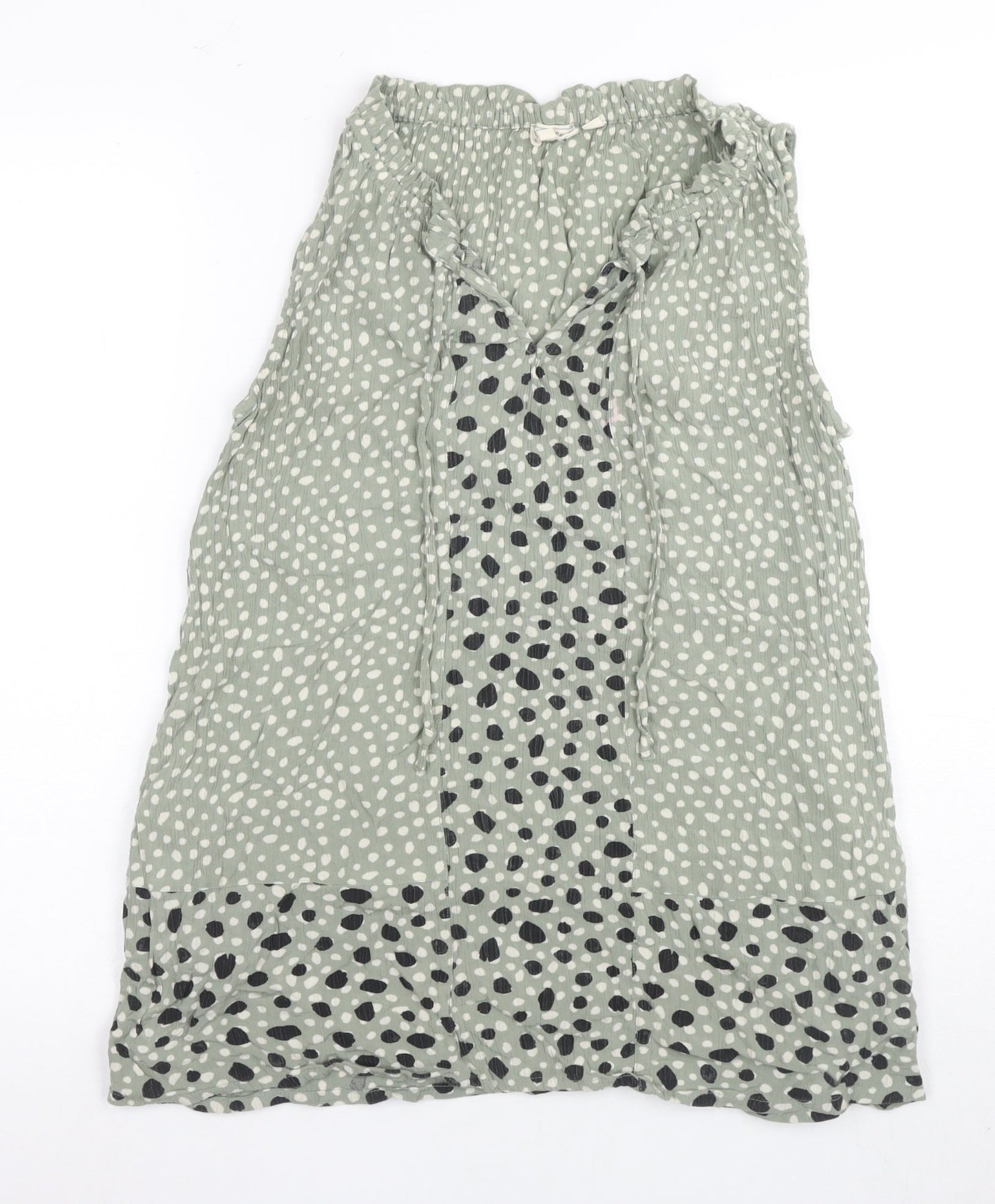 Fat Face Women's Green Polka Dot Tunic Blouse Size 12