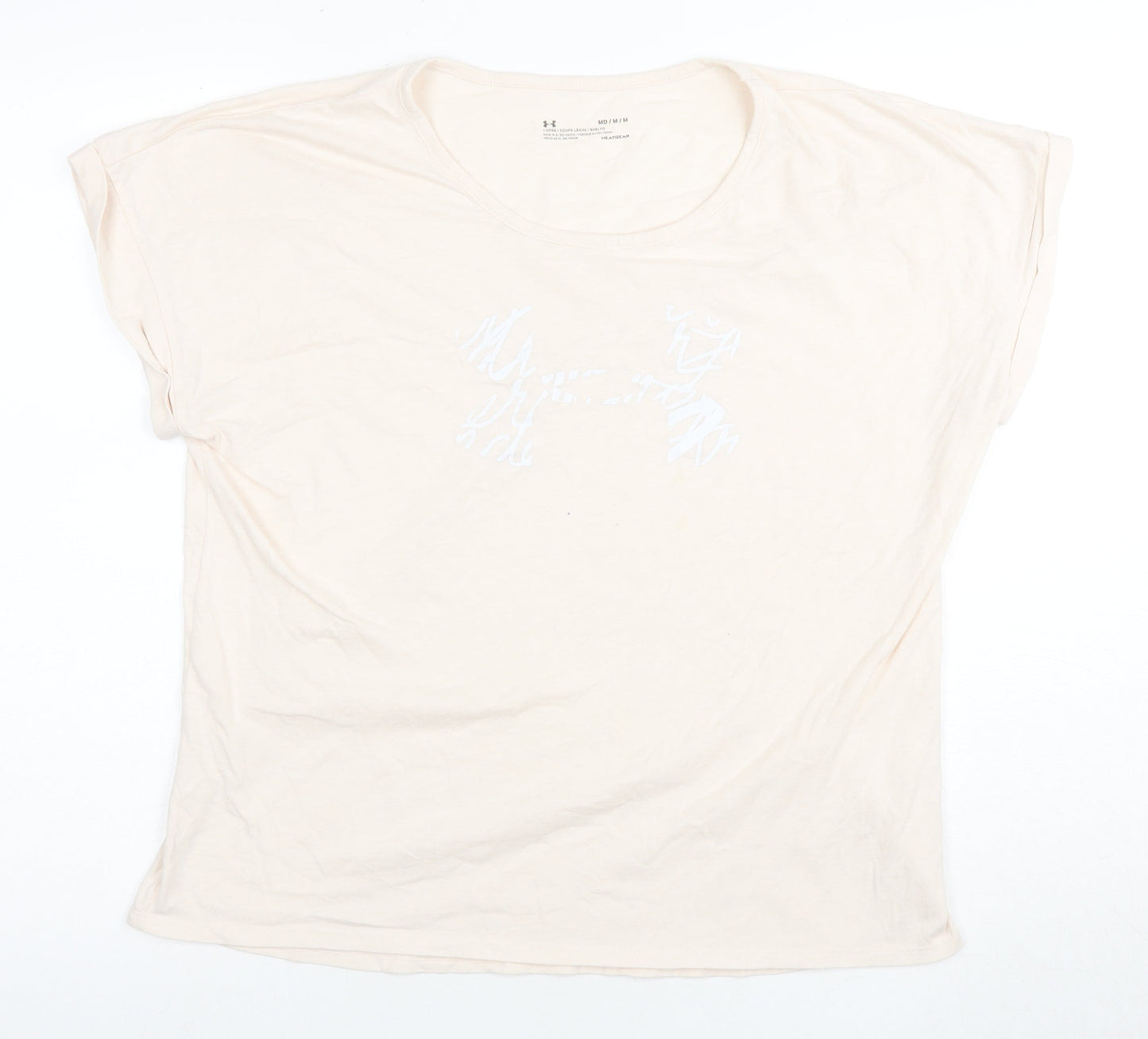 Under Armour Women's Beige T-Shirt M, Casual, Relaxed