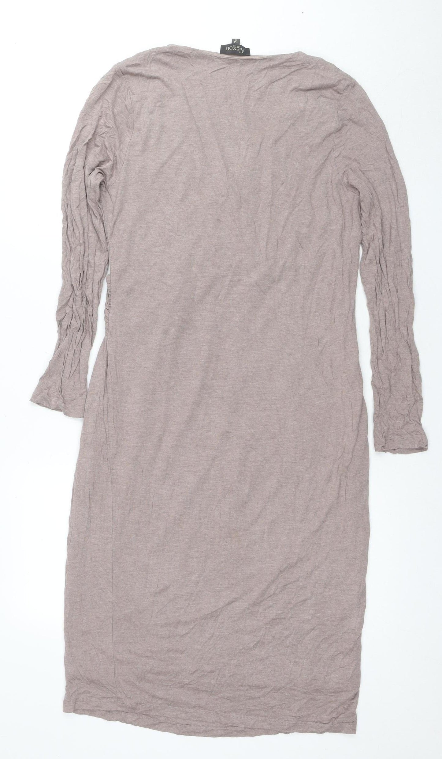 Alexon Beige Long Sleeve Women's Dress Size 14