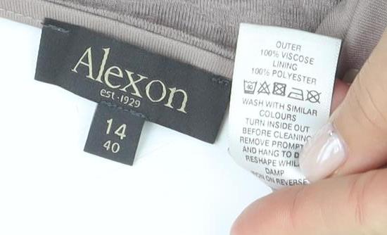 Alexon Beige Long Sleeve Women's Dress Size 14