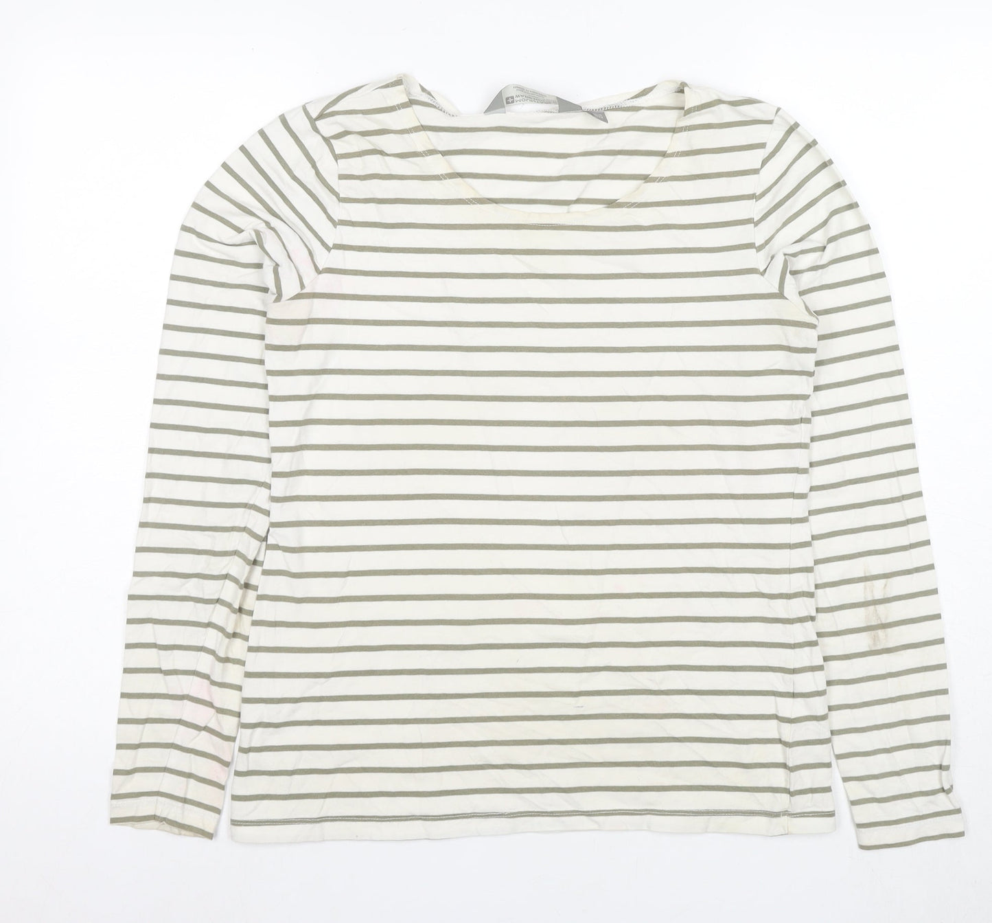 Mountain Warehouse Women's White Striped T-Shirt Long Sleeve