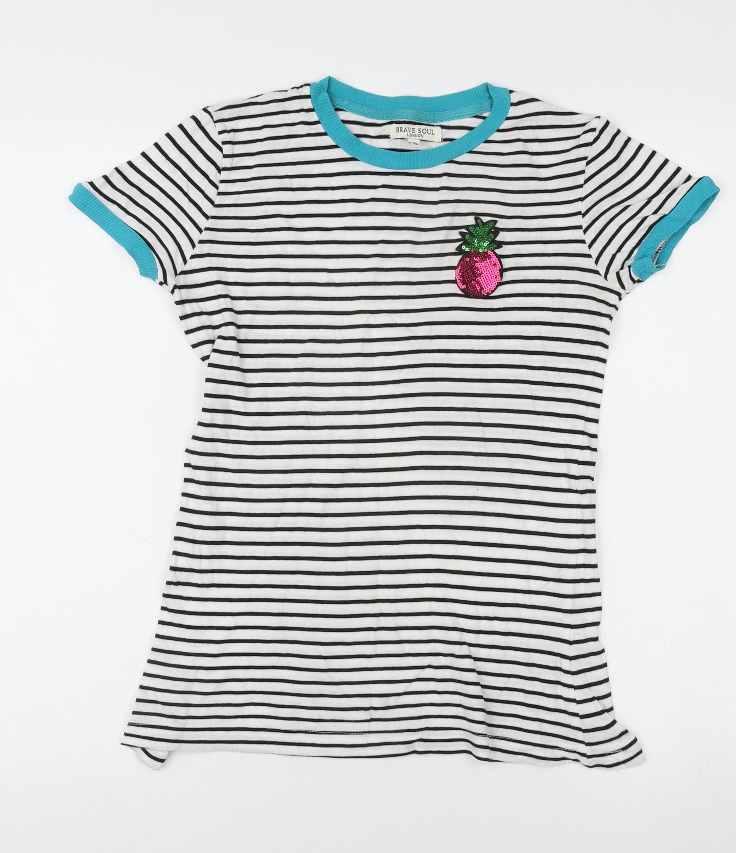 Brave Soul Women's XS Striped Ringer T-Shirt Multicoloured