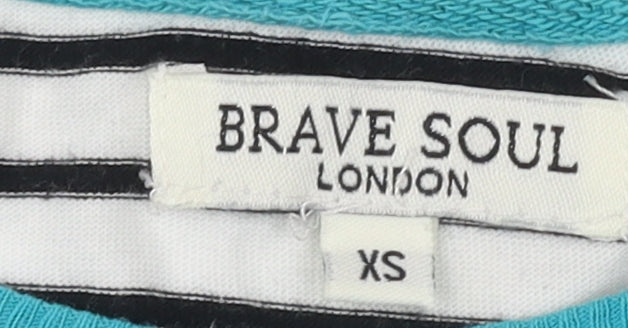 Brave Soul Women's XS Striped Ringer T-Shirt Multicoloured