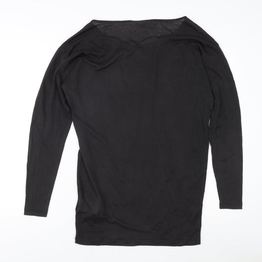 Diesel Women's Black XS Long Sleeve Geometric T-Shirt