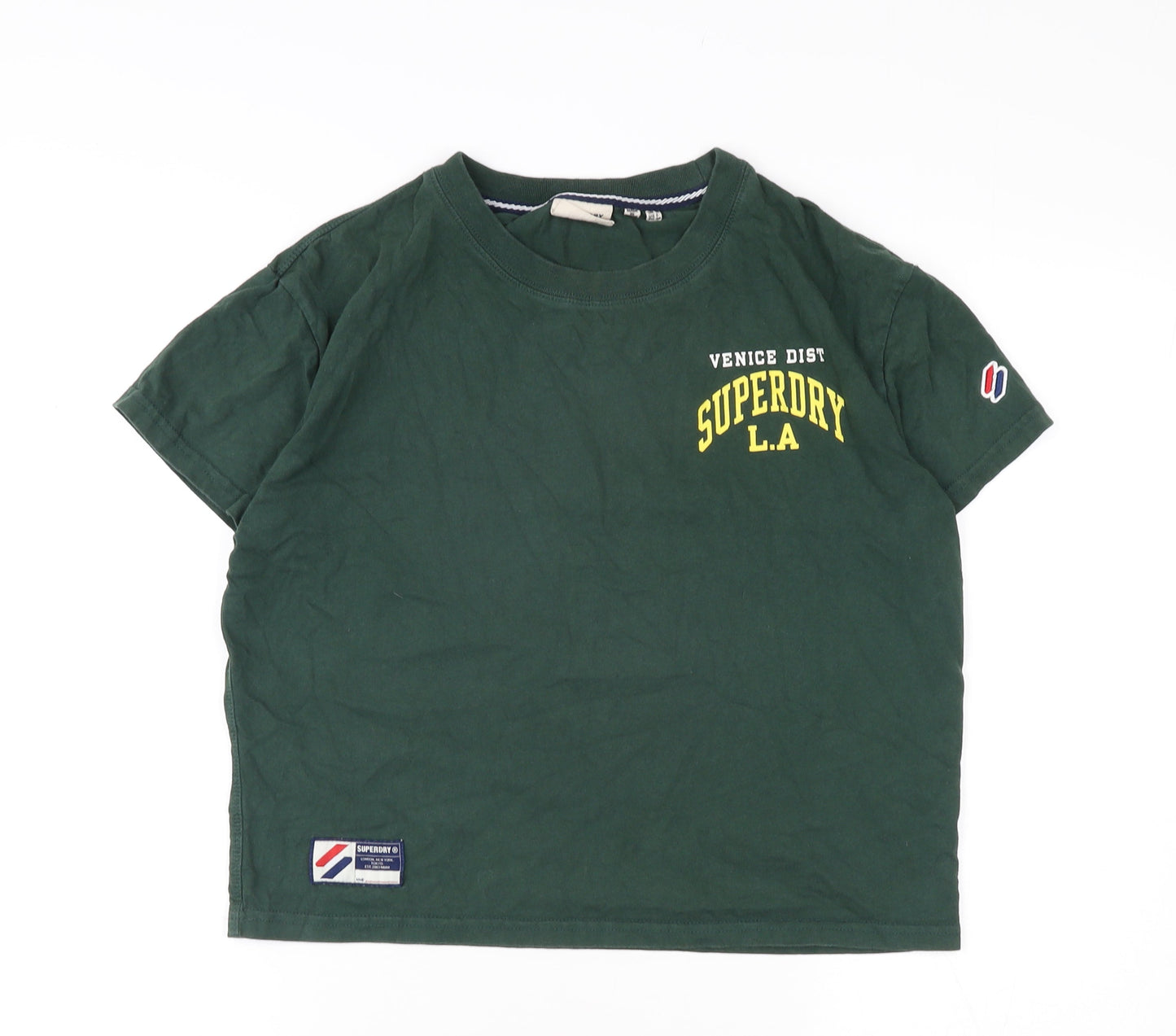 Superdry Women's Green Jersey T-Shirt Size 10