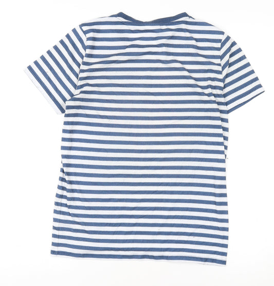 Hype Girls Blue Striped T-Shirt - Size 13 Years