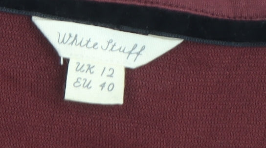 White Stuff Women's Red Geometric Shift Dress Size 12