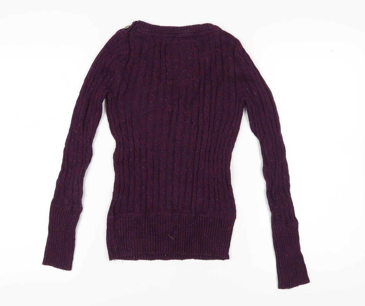 Superdry Women's Purple XS Cable-Knit Jumper